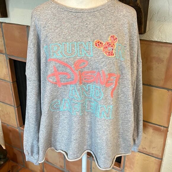 Disney “I Run On Disney And Caffeine” Sweatshirt, M! - Picture 1 of 10